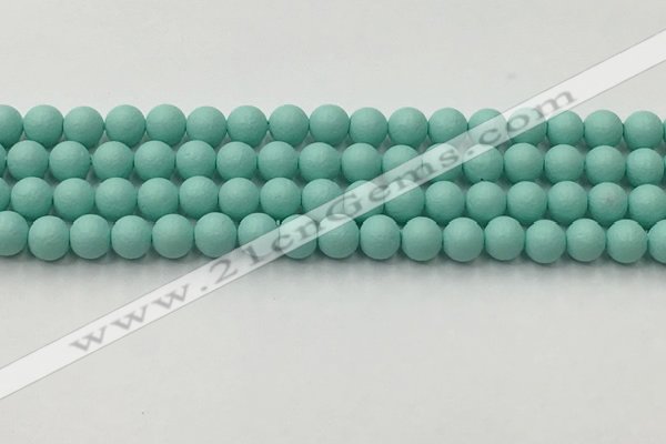 CSB2551 15.5 inches 6mm round matte wrinkled shell pearl beads