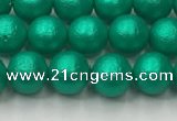 CSB2560 15.5 inches 4mm round matte wrinkled shell pearl beads