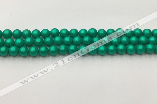 CSB2560 15.5 inches 4mm round matte wrinkled shell pearl beads