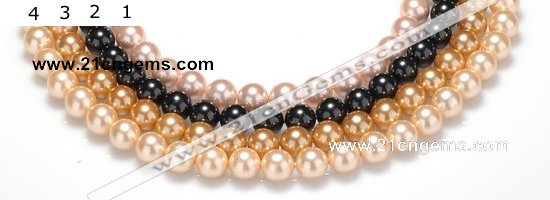 CSB27 16 inches 8mm round shell pearl beads Wholesale