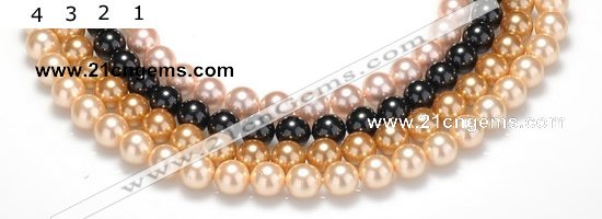 CSB28 16 inches 10mm round shell pearl beads Wholesale