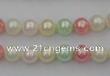 CSB305 15.5 inches 8mm round mixed color shell pearl beads