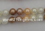 CSB308 15.5 inches 8mm round mixed color shell pearl beads