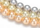 CSB32 16 inches 8mm round shell pearl beads Wholesale