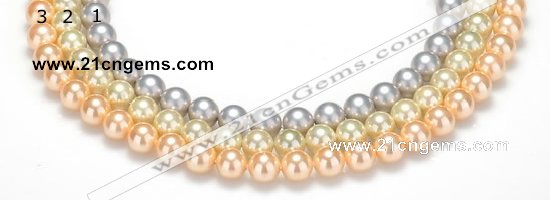 CSB32 16 inches 8mm round shell pearl beads Wholesale