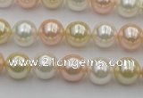 CSB320 15.5 inches 10mm round mixed color shell pearl beads