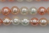 CSB321 15.5 inches 10mm round mixed color shell pearl beads