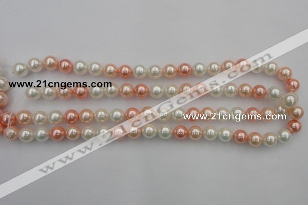 CSB321 15.5 inches 10mm round mixed color shell pearl beads