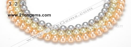 CSB33 16 inches 10mm round shell pearl beads Wholesale