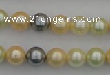 CSB333 15.5 inches 10mm round mixed color shell pearl beads