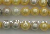 CSB334 15.5 inches 10mm round mixed color shell pearl beads