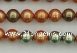 CSB343 15.5 inches 10mm round mixed color shell pearl beads