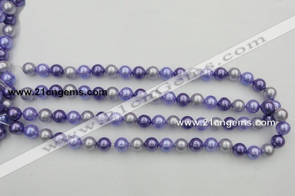 CSB344 15.5 inches 10mm round mixed color shell pearl beads