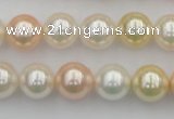 CSB350 15.5 inches 12mm round mixed color shell pearl beads