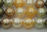 CSB360 15.5 inches 12mm round mixed color shell pearl beads