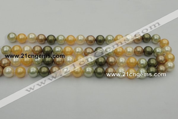 CSB360 15.5 inches 12mm round mixed color shell pearl beads