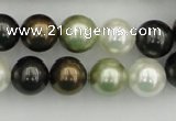 CSB362 15.5 inches 12mm round mixed color shell pearl beads