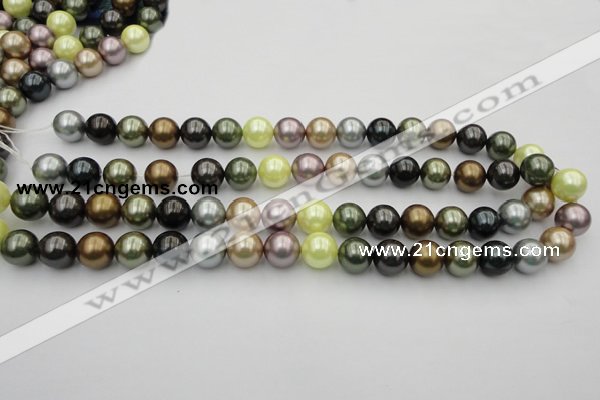 CSB364 15.5 inches 12mm round mixed color shell pearl beads