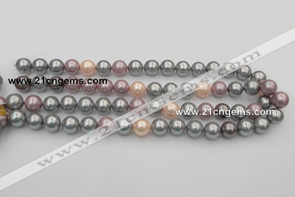 CSB365 15.5 inches 12mm round mixed color shell pearl beads