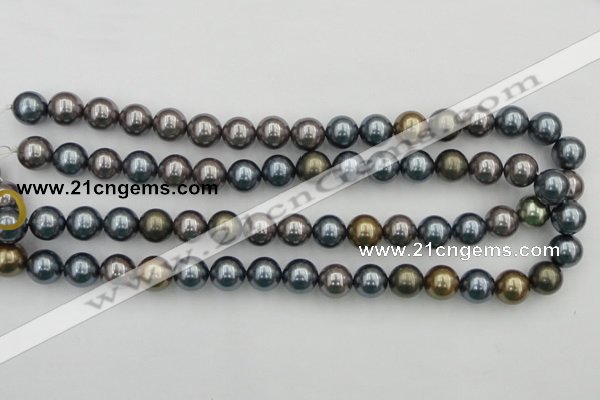 CSB366 15.5 inches 12mm round mixed color shell pearl beads