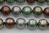 CSB367 15.5 inches 12mm round mixed color shell pearl beads