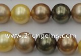 CSB375 15.5 inches 14mm round mixed color shell pearl beads