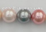 CSB391 15.5 inches 16mm round mixed color shell pearl beads