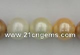 CSB392 15.5 inches 16mm round mixed color shell pearl beads