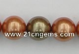 CSB397 15.5 inches 16mm round mixed color shell pearl beads