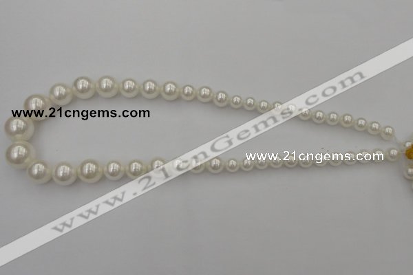 CSB400 15.5 inches 8mm - 16mm round shell pearl beads