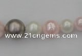 CSB406 15.5 inches 8mm - 16mm round mixed color shell pearl beads