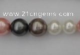 CSB408 15.5 inches 8mm - 16mm round mixed color shell pearl beads