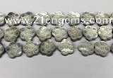 CSB4107 15.5 inches 20mm carved flower abalone shell beads