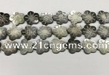 CSB4108 15.5 inches 20mm carved flower abalone shell beads
