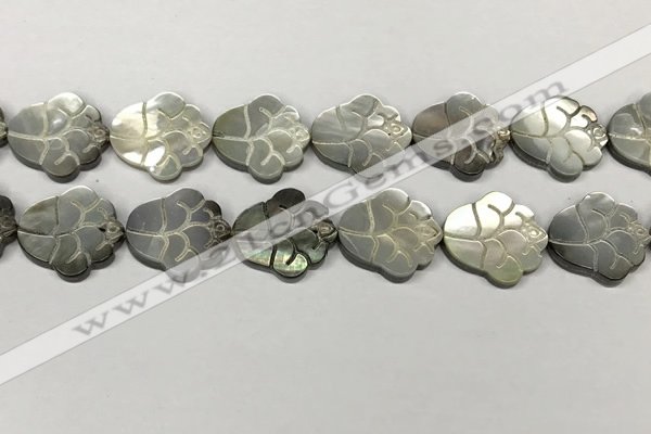 CSB4110 15.5 inches 15*20mm carved flower abalone shell beads