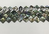 CSB4119 15.5 inches 10*10mm diamond abalone shell beads wholesale