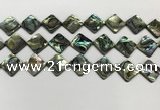 CSB4121 15.5 inches 14*14mm diamond abalone shell beads wholesale