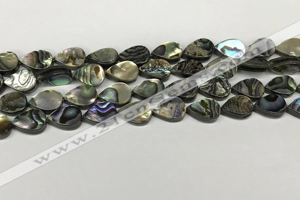 CSB4136 15.5 inches 10*14mm flat teardrop abalone shell beads