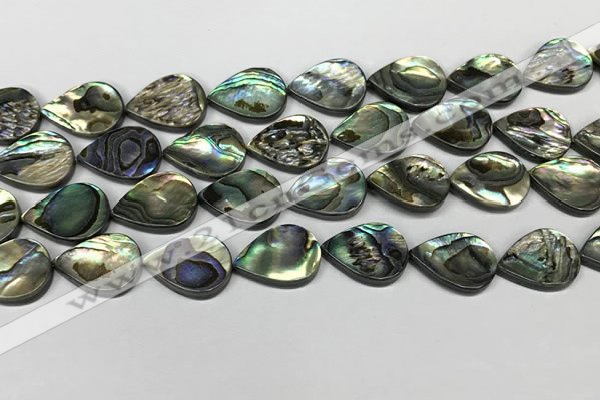 CSB4138 15.5 inches 13*18mm flat teardrop abalone shell beads