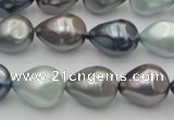 CSB417 12*15.5mm faceted teardrop mixed color shell pearl beads