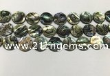 CSB4172 15.5 inches 16*16mm coin abalone shell beads wholesale