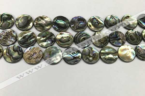 CSB4172 15.5 inches 16*16mm coin abalone shell beads wholesale