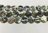 CSB4173 15.5 inches 18*18mm coin abalone shell beads wholesale