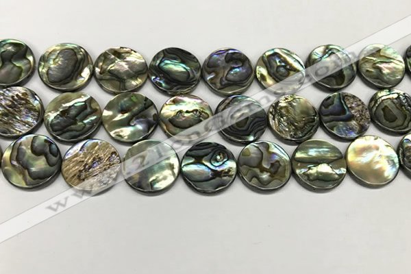 CSB4173 15.5 inches 18*18mm coin abalone shell beads wholesale