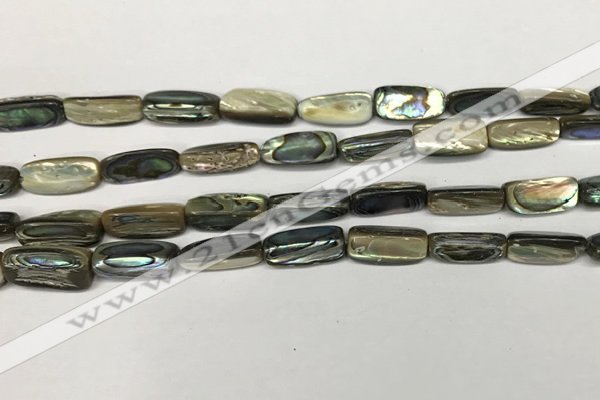 CSB4176 15.5 inches 8*16mm trihedron abalone shell beads wholesale