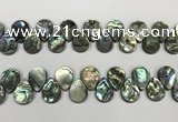 CSB4183 Top drilled 13*18mm flat teardrop balone shell beads