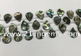 CSB4187 Top drilled 12*16mm flat teardrop balone shell beads