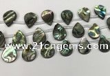 CSB4189 Top drilled 15*20mm flat teardrop balone shell beads