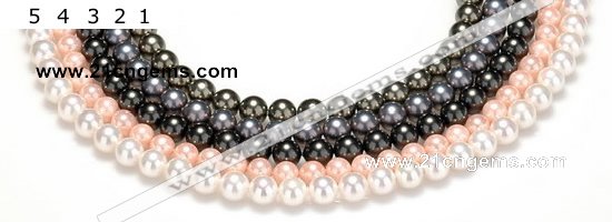 CSB42 16 inches 8mm round shell pearl beads Wholesale