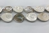 CSB4505 15.5 inches 28*38mm - 32*42mm teardrop shell beads wholesale